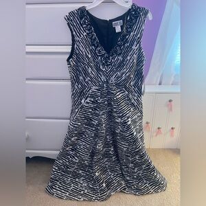 NWT Robbie Bee Black and White Striped Dress